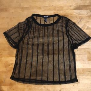 Striped sheer crop top